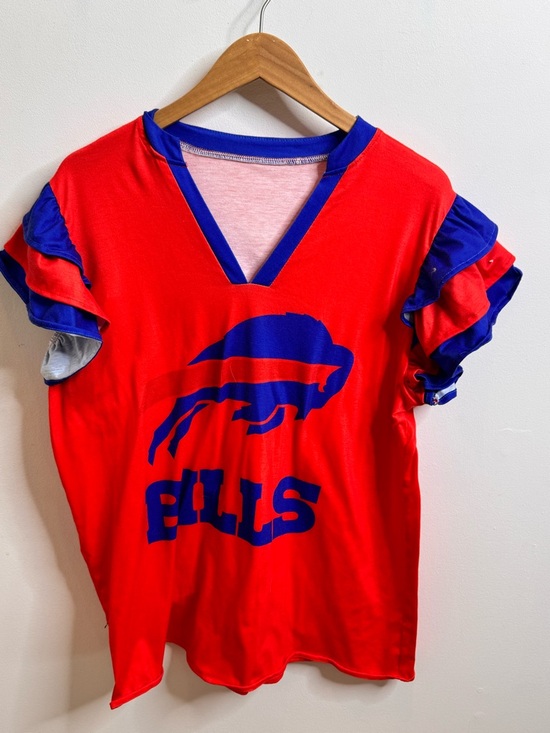buffalo bills Tops - Buffalo Bills Red Short Sleeve Ruffle Tee